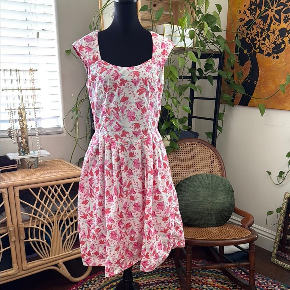 Vintage 80s/90s Honors Intimates Floral Drop Waist Boho Cottag Garden Dress